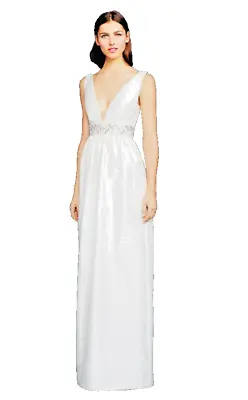 $1100 J Crew Silk Taffeta Wedding Dress Gown 6 Ivory Beaded Rhinestone A9654 NEW • $275