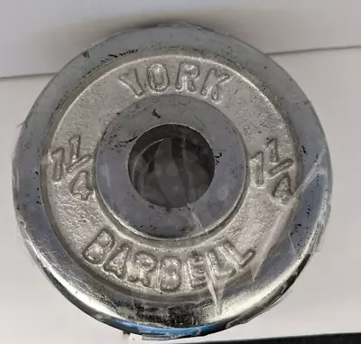 3 Vintage YORK 1.25lb POUND DUMBBELL BARBELL WEIGHT PLATE WEIGHTLIFTING 1  Hole • $24.99