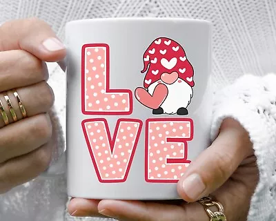 Valentines Day Gnome Mug For Women Valentines Mug Gift For Her Gnome Love Red • $26.99