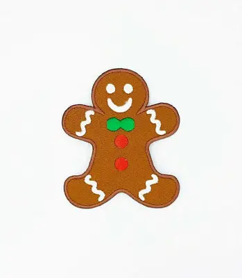 Gingerbread Man  Embroidered Iron On Sew On Patch Badge • £2.75