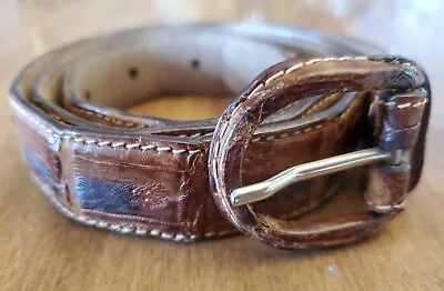 Caiman Crocodile Belt  30  Devecchi De Vecchi Made In Italy EUC Free Shipping • $12.99