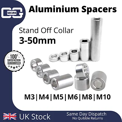 CNC Aluminium Standoff Spacers M3 M4 M5 M6 M8 M10 Stand Off Collar Spacer Bush • £11.45