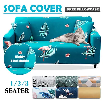 $9.90 • Buy Sofa Covers 1 2 3 Seater Lounge Couch Washable Chair Stretch Slipcover Protector