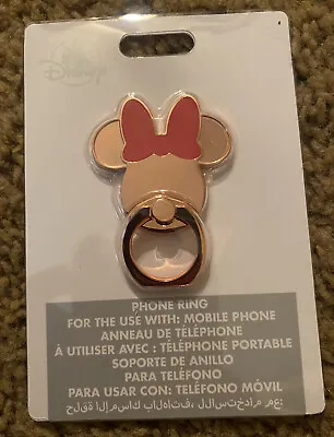 Disney Parks Minnie Mouse Rose Gold Mobile Phone Ring Stick On Holder Grip NEW • $15