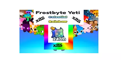 25x Rainbow Celestial FrostByte Yeti - Pet Simulator 99 - PS99 - Faaast Delivery • $3.97