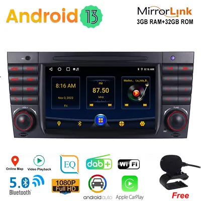Android 13 Car Radio Stereo GPS Sat Nav DAB+ For Mercedes Benz C/CLC-Class W203  • £146.99
