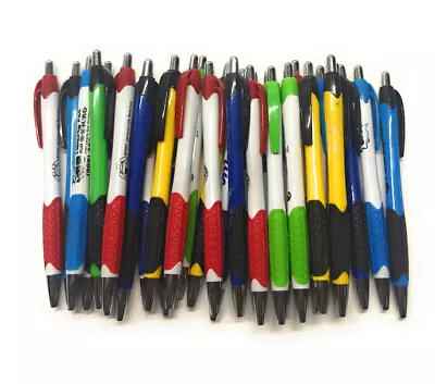 30ct Lot Misprint Retractable Click Pens: Ergonomic Rubber Grip: CHOOSE COLORS • $15.99