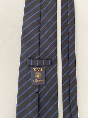 XMI/ Atkinsons Irish Poplin Black/Blue Diagonal Tie • $1.99