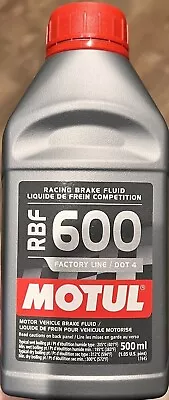 MOTUL RBF 600 FACTORY LINE DOT 4 RACING BRAKE FLUID 500ml 1.05 PINT 100949 • $19.95