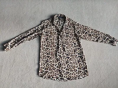 Hardly Worn Zara Leopard Print Long Sleeved Shirt • £2.99