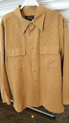 J Vital Men's Brown Button Front Long Sleeve Vintage Shirt  • $12.99