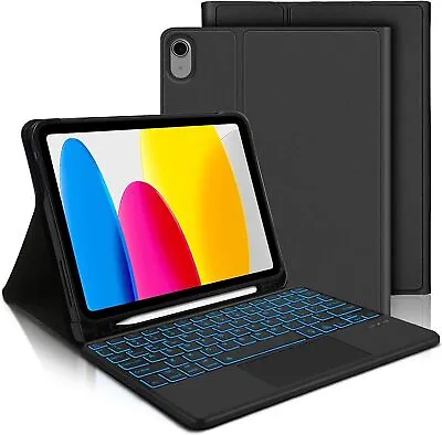 For Apple IPad 10th Generation 10.9  2022 Backlit Touchpad Keyboard Smart Case • £33.99