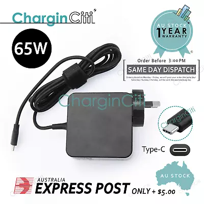 Laptop Charger Adapter Type C USB-C For Lenovo ThinkPad E480 E485 T480 T480S 65W • $26.99