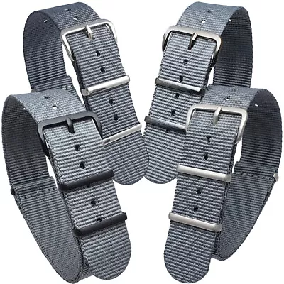 NATO G10 Army Military Nylon Watch Strap Band Grey 16mm 18mm 20mm 22mm 24mm • £7.89