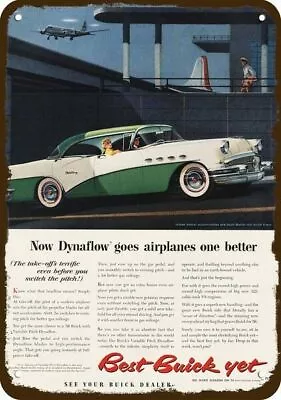 1956 BUICK CENTURY CAR @ Airport Vintage-Look-Edge DECORATIVE REPLICA METAL SIGN • $24.99