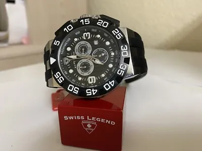 Swiss Legend Men's 10125-01 Challenger Chronograph Black Dial Watch • $97.71