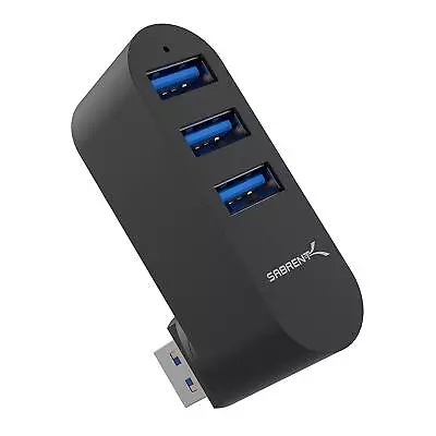 Sabrent 3-Port Aluminum Mini USB 3.0 Hub [90°/180° Degree Rotatable] (HB-R3MB) • $16.99