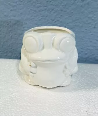 Vintage Ceramic Frog Planter White Small 3” Tall Succulents • $9.99