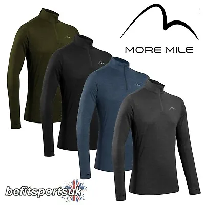 £14.95 • Buy Long Sleeve Zip Running Top Mens More Mile Core Drifit Gym Jersey S M L Xl Xxl