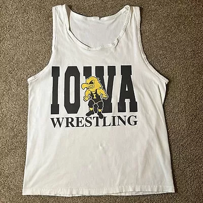Vintage Iowa Hawkeyes Wrestling Made In USA Shirt Size Large Tank Top • $29.99