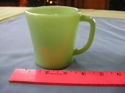 Vintage Fire King Oven Ware Jadeite Green Restaurant Coffee Cup Mug D Handle • $20