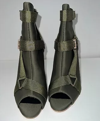 Fashion-New Army Green Ankle Booties/Heels Size 9                                • $22