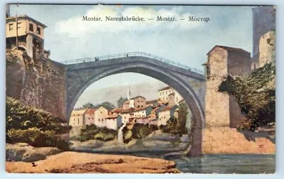 MOSTAR Narentabrücke Bosnia And Herzegovina Postcard • $7.98