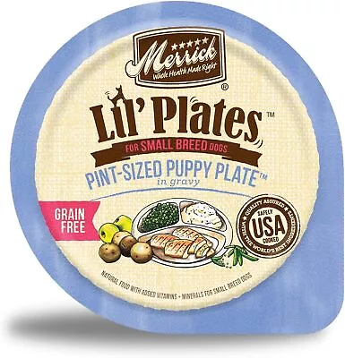 Merrick Lil’ Plates Grain Free Natural Wet Dog FoodPuppy Plate In Gravy -12Tubs • $29.99