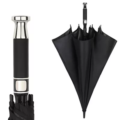 🔥Premium Quality Umbrella  Large Windproof Umbrella Deluxe Strong-Black • £8.99