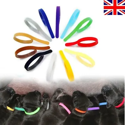 12x Whelping ID Identification Bands Litter Puppy Kitten Pet Dog Collar Band Tag • £3.73