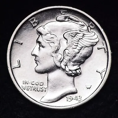 1943-S Mercury Silver Dime AU FREE SHIPPING  • $13.44