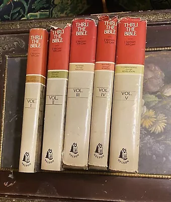 Through The Bible J. Vernon McGee 5 Volume Set 1981-83 HCDJ Thomas Nelson • $89.99