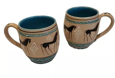 VTG Horse Mugs Deruta ARS Artigiana Handmade Artist Signed Numbered MCM Rare Set • $40