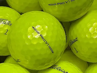 24 Yellow Titleist Pro V1 2023 AAAAA Mint Used Golf Balls 5A ***YELLOW*** • $74.99