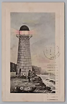 Postcard Lighthouse Posted Mankato Minnesota 1910 Artist Series A No.30 • $4.75
