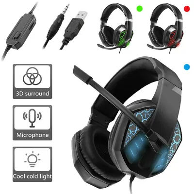 3.5MM Durable Stereo Gaming Headset Headphone Wired With Mic For PC Xbox One PS4 • $26.99