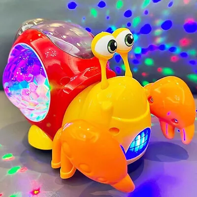 Electric Music Crawling Crab Baby Toy LED Light Up Kids Toddler Interactive Toys • £9.89