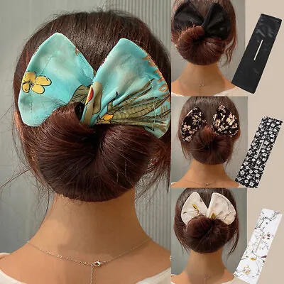 Women Girls Hair Styling Clip Bun Maker Magic Tools Bow Hair Accessories Decor  • $2.47