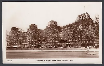 RPPC Real Photo Postcard Grosvenor House Park Lane Mayfair London W1 Apartments • £22.99