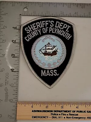 XX B2 Police Patch Massachusetts Sheriff Sheriff's Dept. County Of Plymouth Mass • $4.25