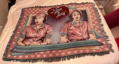 Vintage I Love Lucy Chocolate Factory Woven Throw Blanket Made In USA Northwest • $30