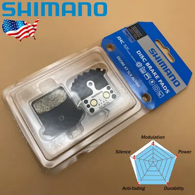 Shimano J04C Metal Disc Brake Pads W/Fin Spring MTB Bicycle Fit SLX XTR XT Boxed • $21.56