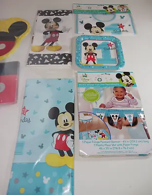 Mickey Mouse 1st Birthday Party Customize Bday Supplies Plates/Cups/Tablecovers • $2.99