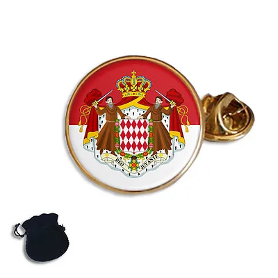 Monaco Flag Coat Of Arms Enamel Lapel Pin Badge Gift • £5.49