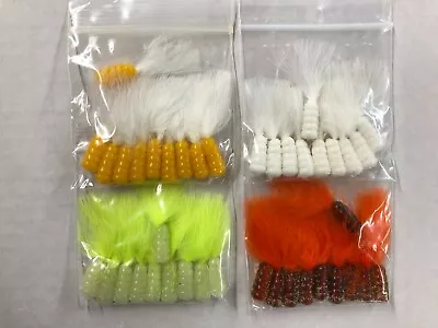 1.5  Feather Grub Assortment Four Ten Packs Fuzzy Crappie Grub 40 Marabou USA • $14.50