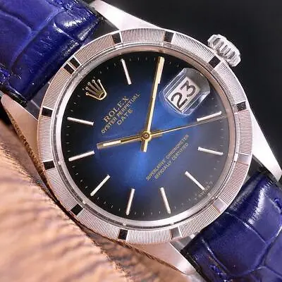 Rolex 1501 Blue Dial Oyster Perpetual DATE Automatic 34mm Watch • $6078