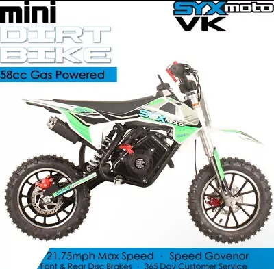 SYX MOTO VK 58cc 4 Stroke Real Moto Engine Gas Powered Powerful Mini Dirt Bike • $404