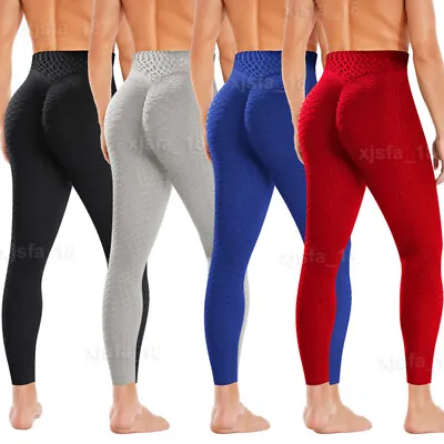 Men Compression Tight Base Layer Pants Long Leggings Gym Sport Trousers Textured • $4.79