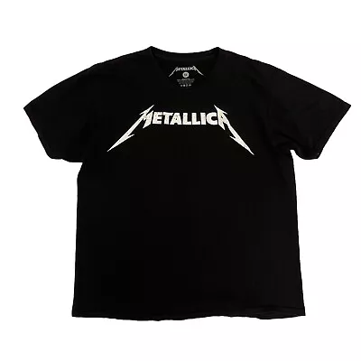 Metallica Logo T-Shirt Black Mens XL Short Sleeve Music Metal Rock Band • £17.99