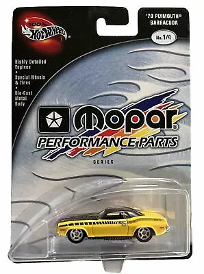 100% Hot Wheels  Mopar Performance  1970 Plymouth Barracuda W/Real Riders (B37) • $19.99